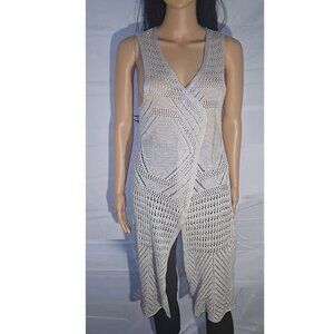 MORAL FIBER long knit vest, cream colored in size small